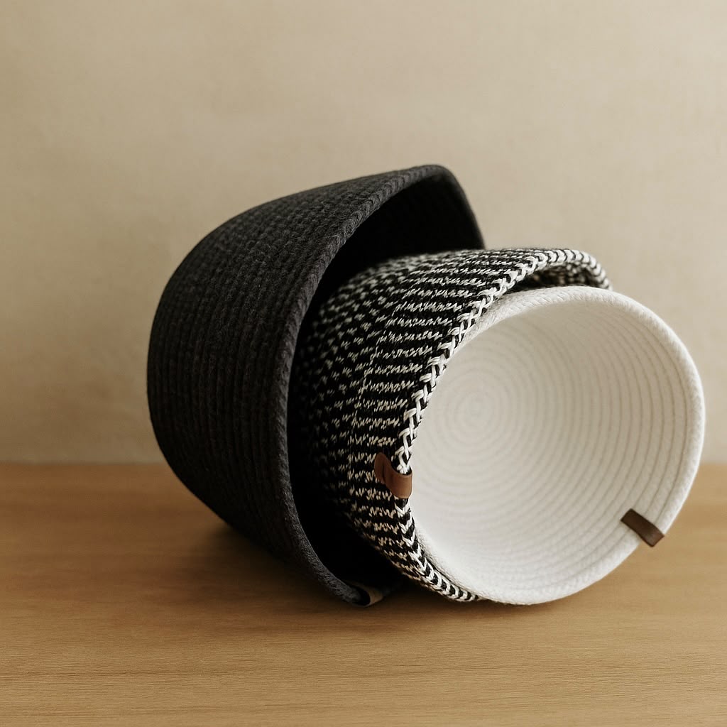 Layered Cotton Organizer Baskets