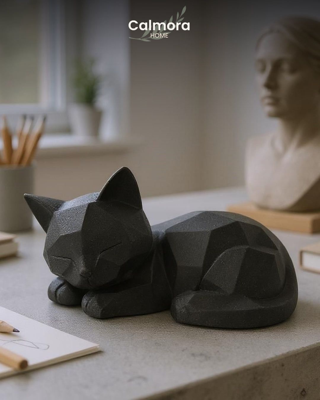 Calmora Sleeping Cat Sculpture