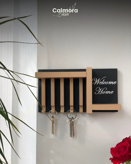 “Welcome Home” Wall Key & Shelf Organizer