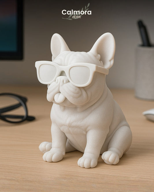 Cool Bulldog Sculpture with Sunglasses