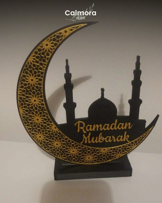 Calmora Ramadan Mubarak Crescent Sculpture