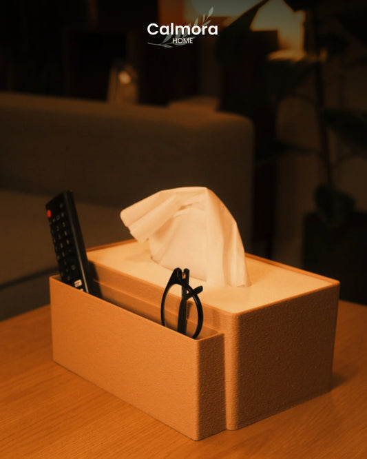 Tissue Box & Remote Organizer