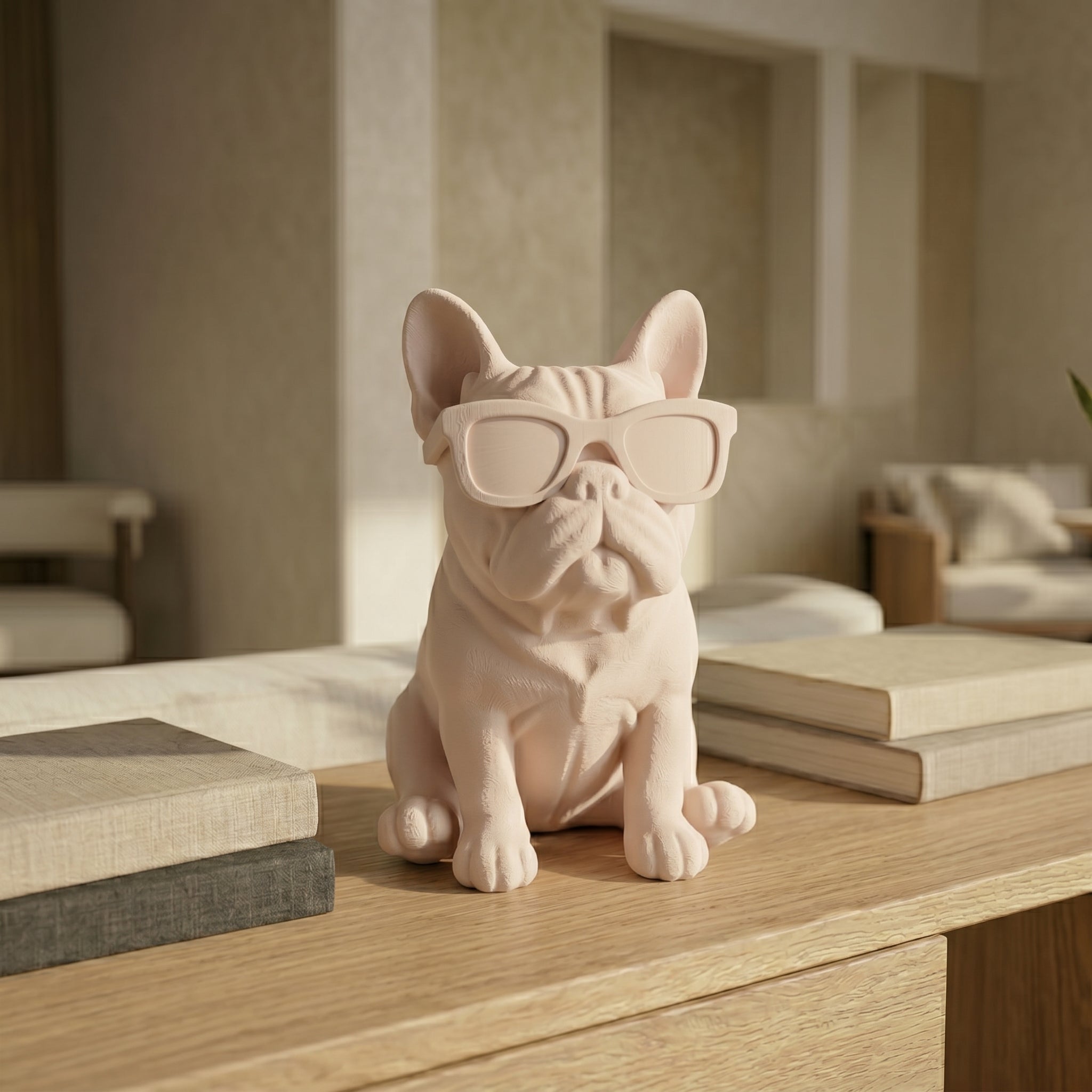 Cool Bulldog Sculpture with Sunglasses